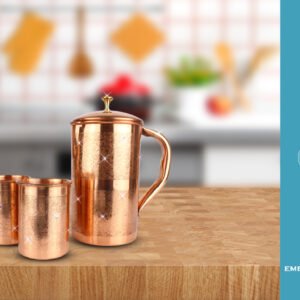 Crystal Concepts Gift Set - Hammered Copper Jug & 2 Copper Glasses