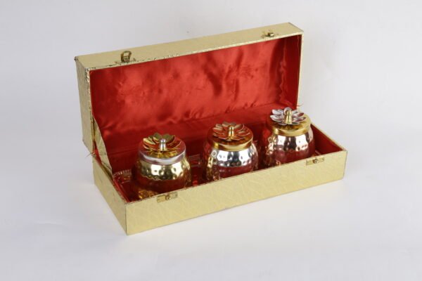 Crystal Concepts - Candy Jar Set Of 3 & Tray With Swarovski Crystals